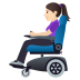 👩🏻‍🦼 woman in motorized wheelchair: light skin tone display on JoyPixels